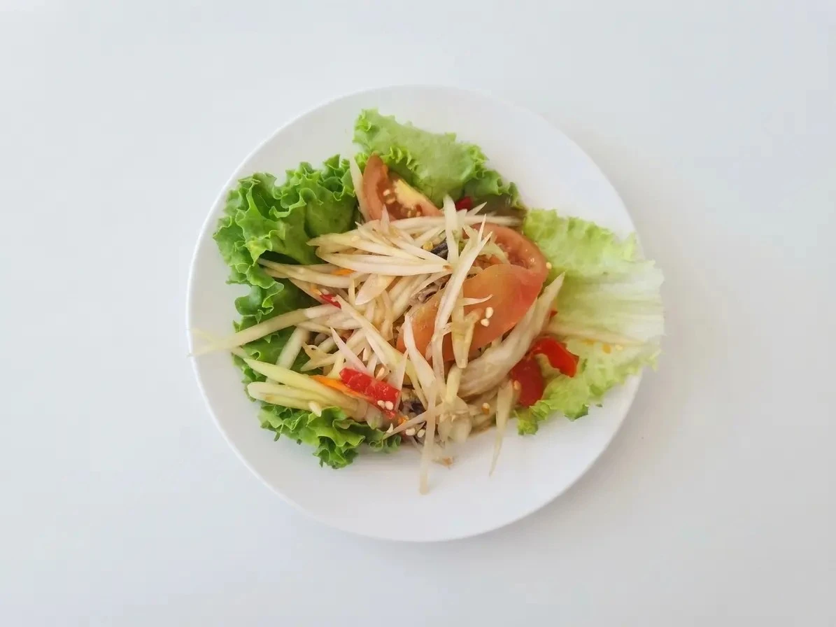 Lao-style papaya salad at Kin Dee Street Kitchen, a Lao restaurant in Calgary NE