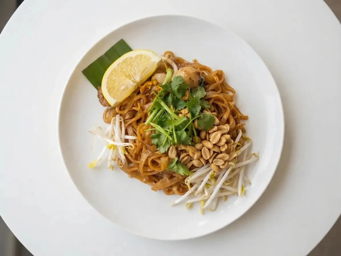 Pad Thai noodles cooked fresh at Kin Dee Street Kitchen, Thai restaurant in Calgary NE